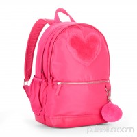 No Boundaries Hot Pink Fur Heart Dome Backpack   567277807